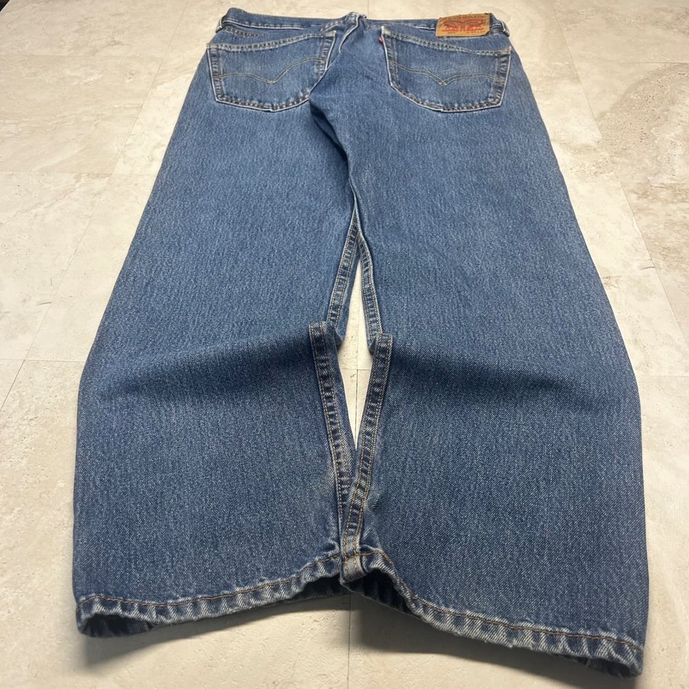 Levi's 505 Regular Fit Jeans Medium Wash Blue Mens 36x29 Straight Leg Denim